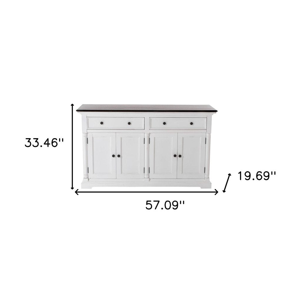 Modern Farm Brown And White Two Door Buffet Server — view 8