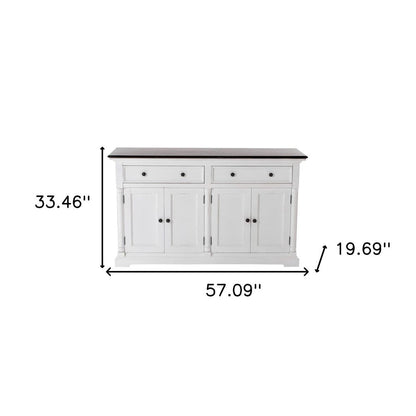 Modern Farm Brown And White Two Door Buffet Server