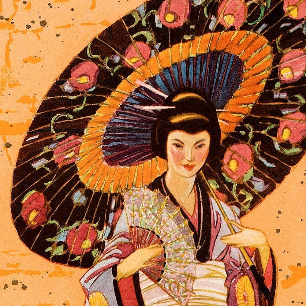 Asia via Honolulu Vintage Travel Unframed Print Wall Art HomeRoots