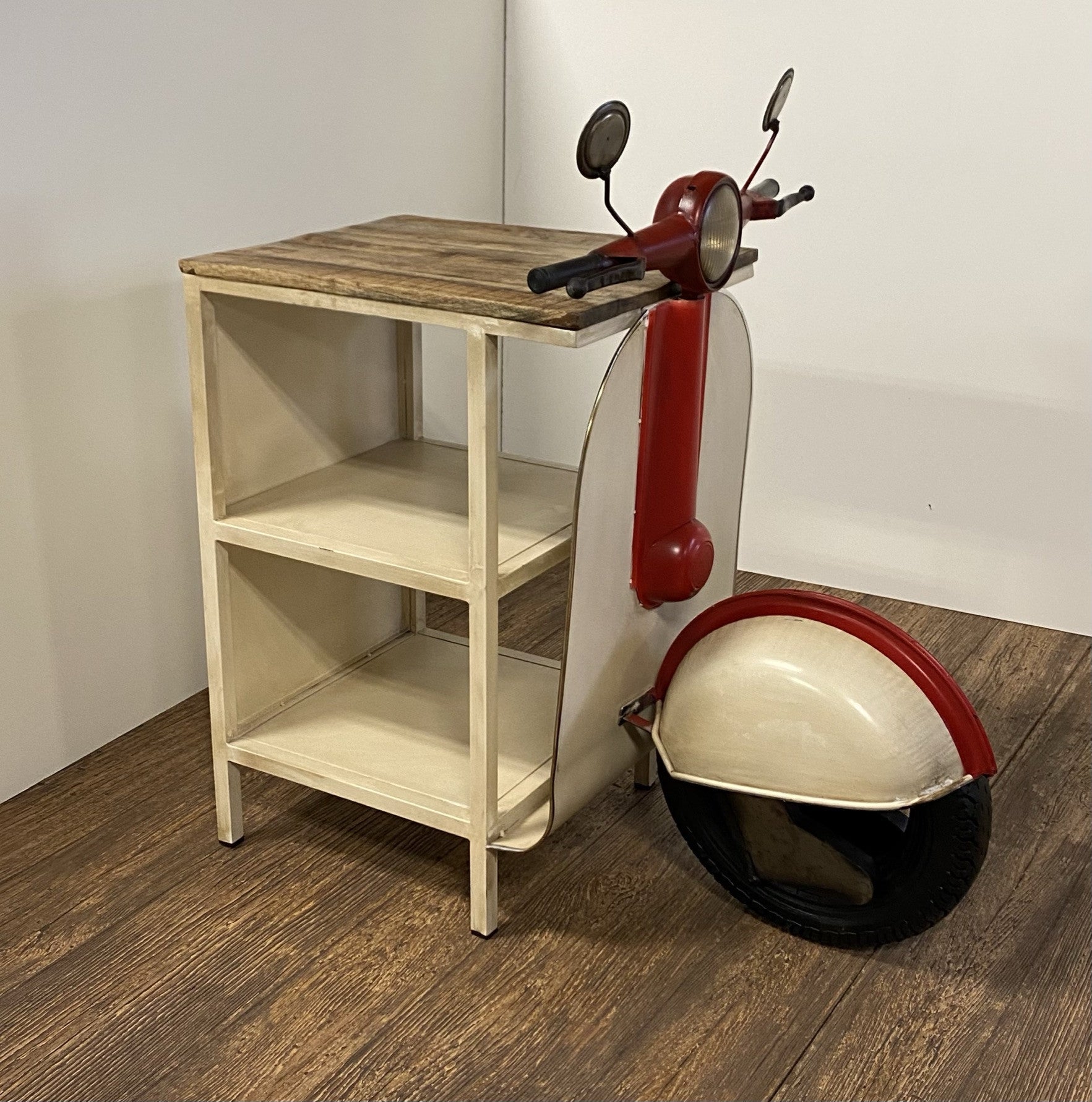 Rustic Red And Vanilla Scooter Cabinet HomeRoots