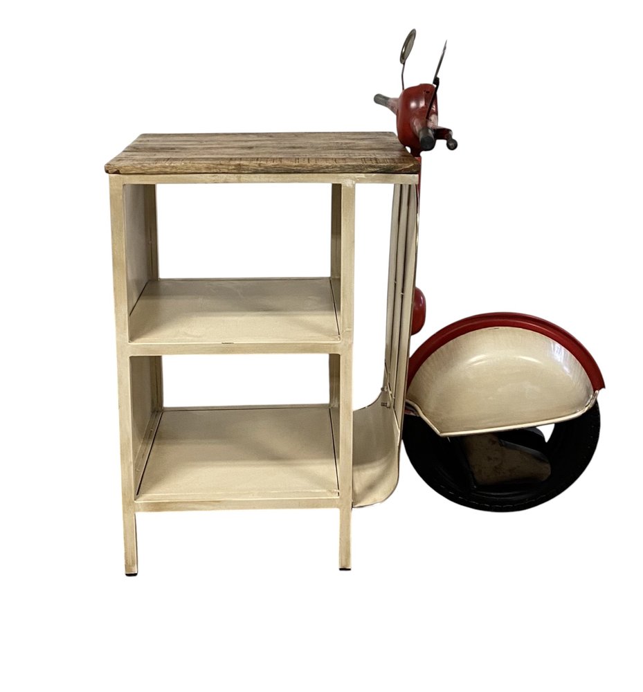 Rustic Red And Vanilla Scooter Cabinet HomeRoots