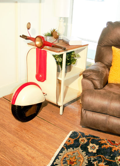 Rustic Red And Vanilla Scooter Cabinet HomeRoots