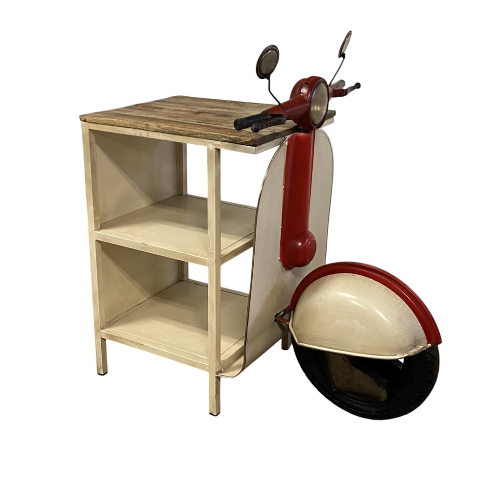 Rustic Red And Vanilla Scooter Cabinet HomeRoots