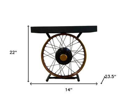 22" Black Solid Wood End Table HomeRoots