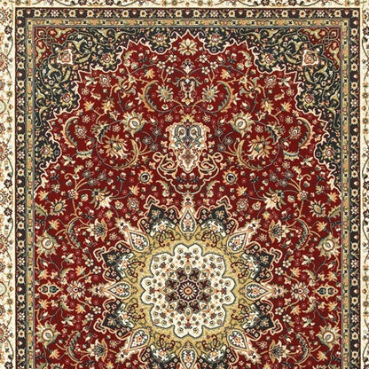 9' X 12' Red Ivory Machine Woven Oriental Indoor Area Rug - 118.11" (H) x 153.54" (W) x 0.32" (D)