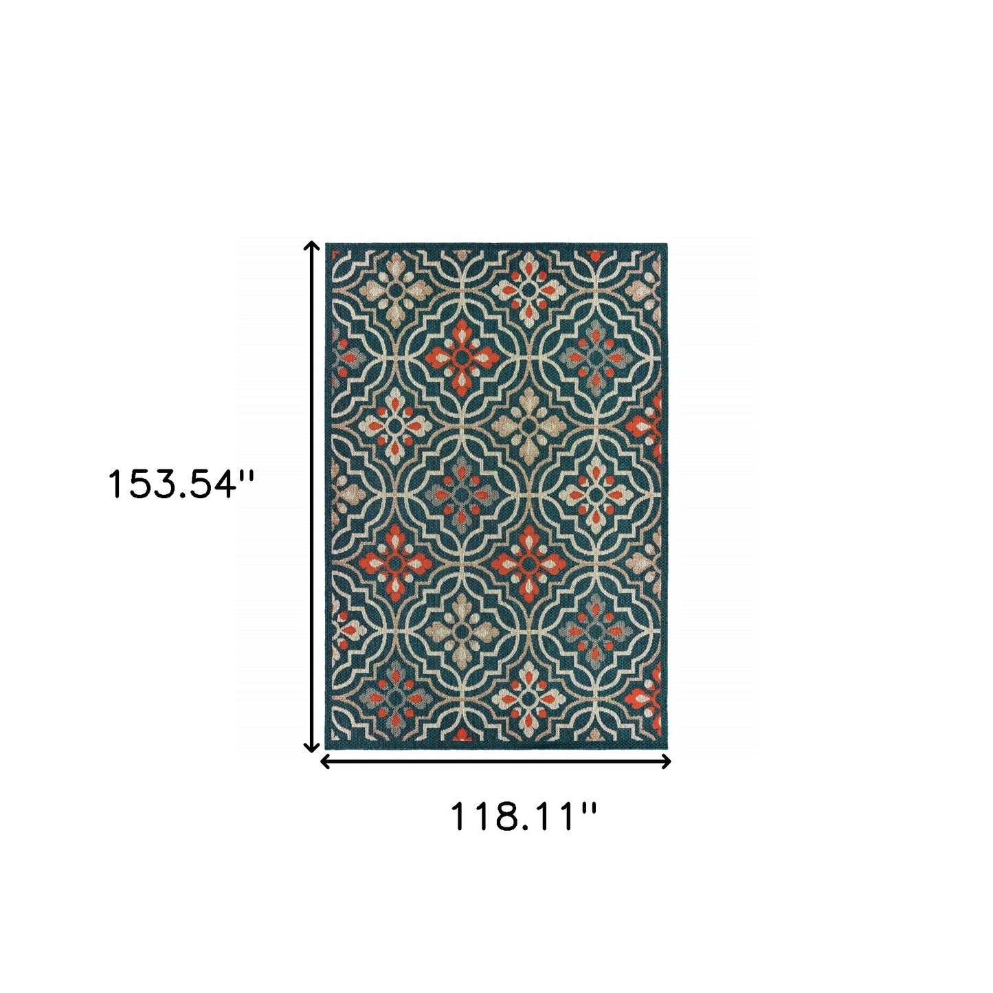 2' X 8' Blue and Orange Moroccan Indoor Outdoor Area Rug