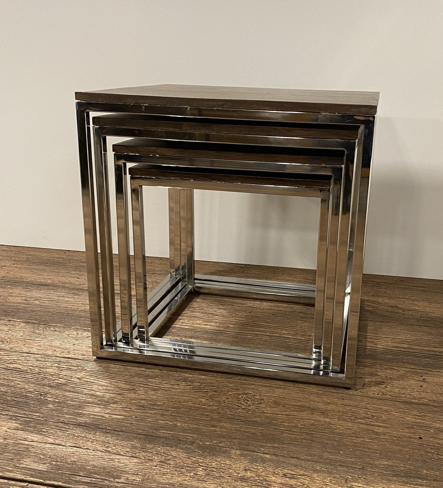 Set Of 4 Modern Rustic Nesting Accent Tables