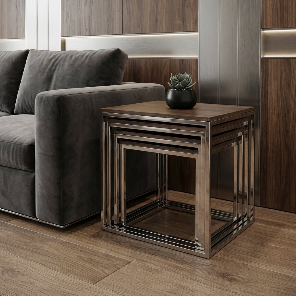 Set Of 4 Modern Rustic Nesting Accent Tables HomeRoots