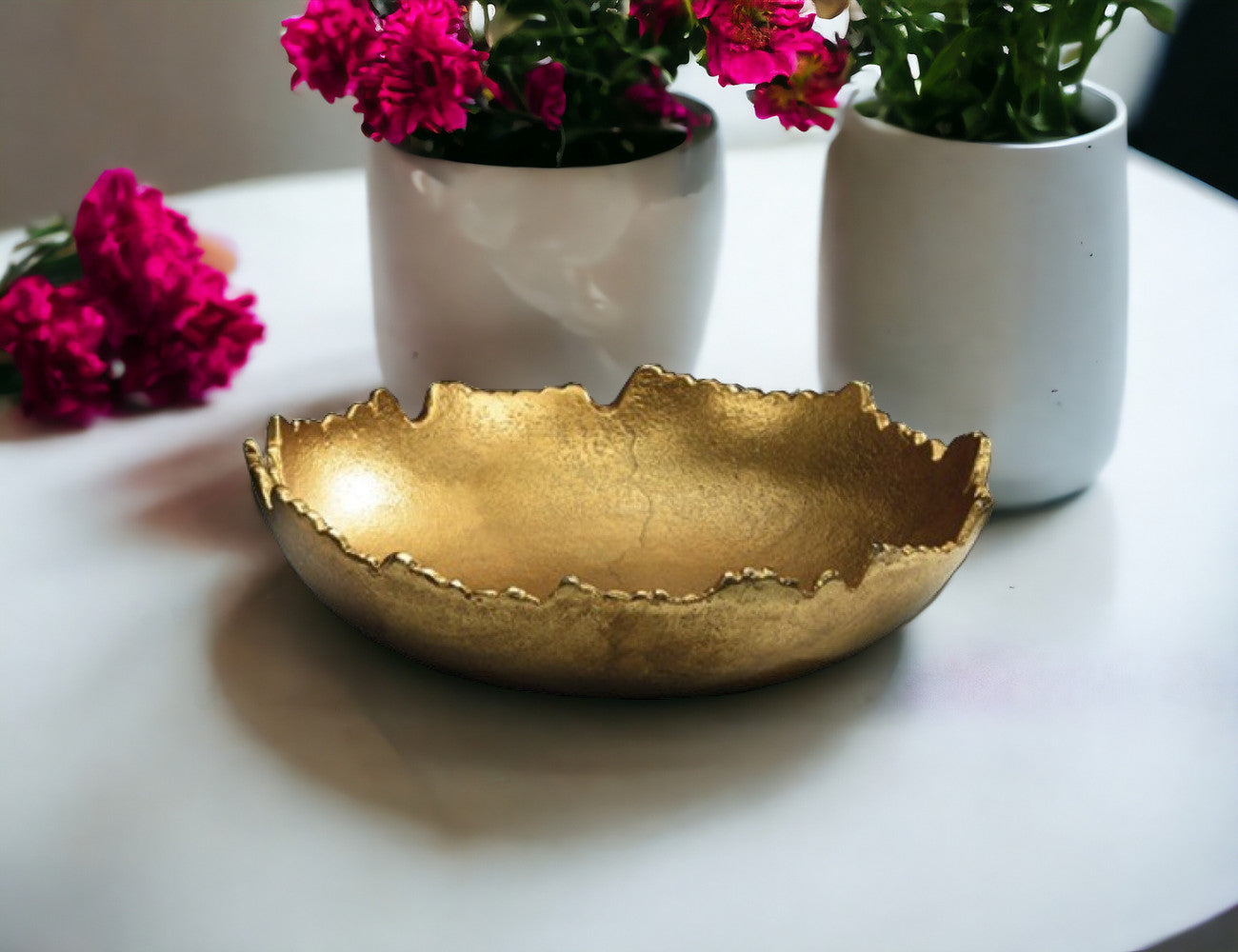 9" Gold Abstract Torn Texture Serving Bowl
