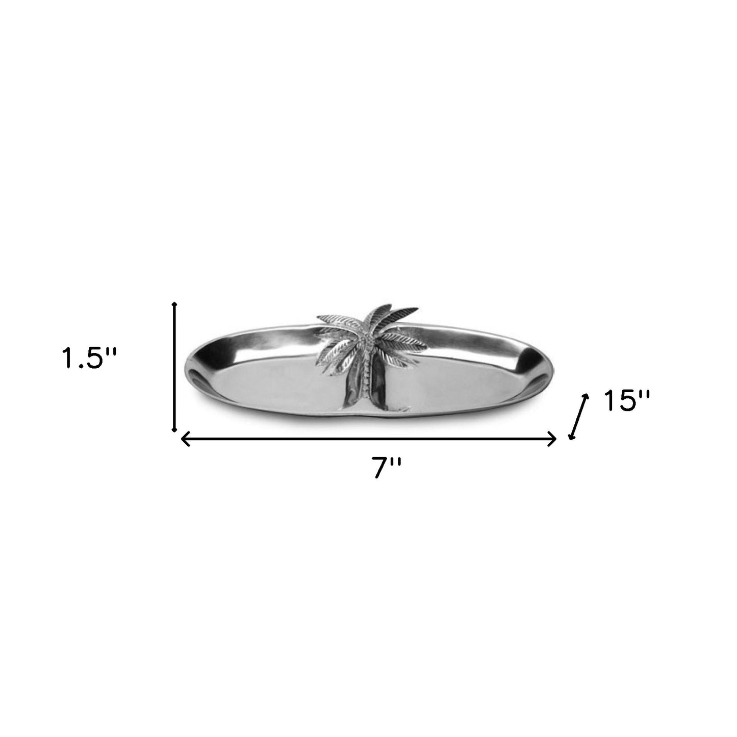 Oval Silver Palm Tree Two Section Serving Tray