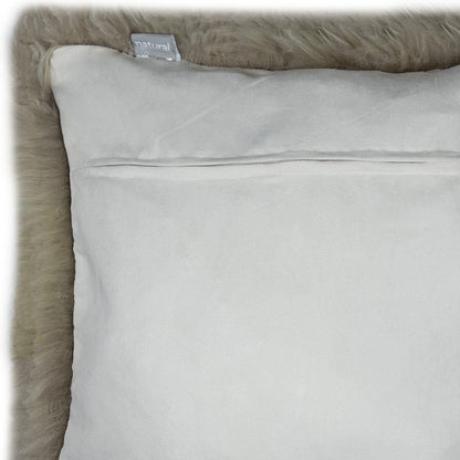 Taupe Natural Sheepskin Square Pillow