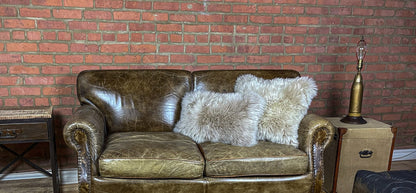 Taupe Natural Sheepskin Lumbar Pillow