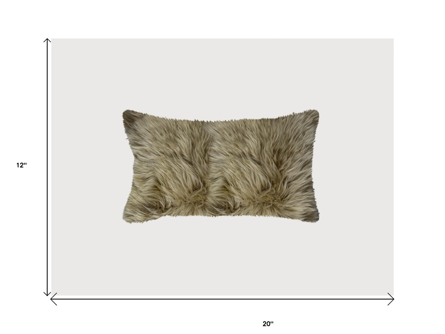 Taupe Natural Sheepskin Lumbar Pillow