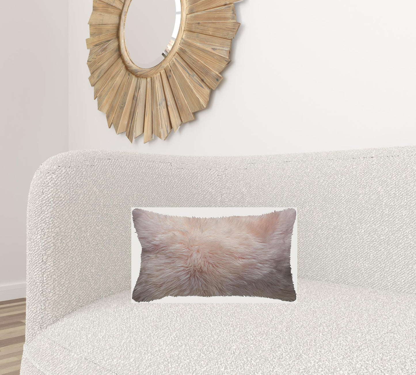 Blush Natural Sheepskin Lumbar Pillow FurniFindUSA