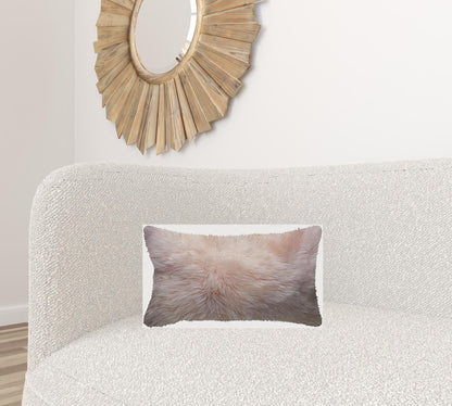 Blush Natural Sheepskin Lumbar Pillow FurniFindUSA