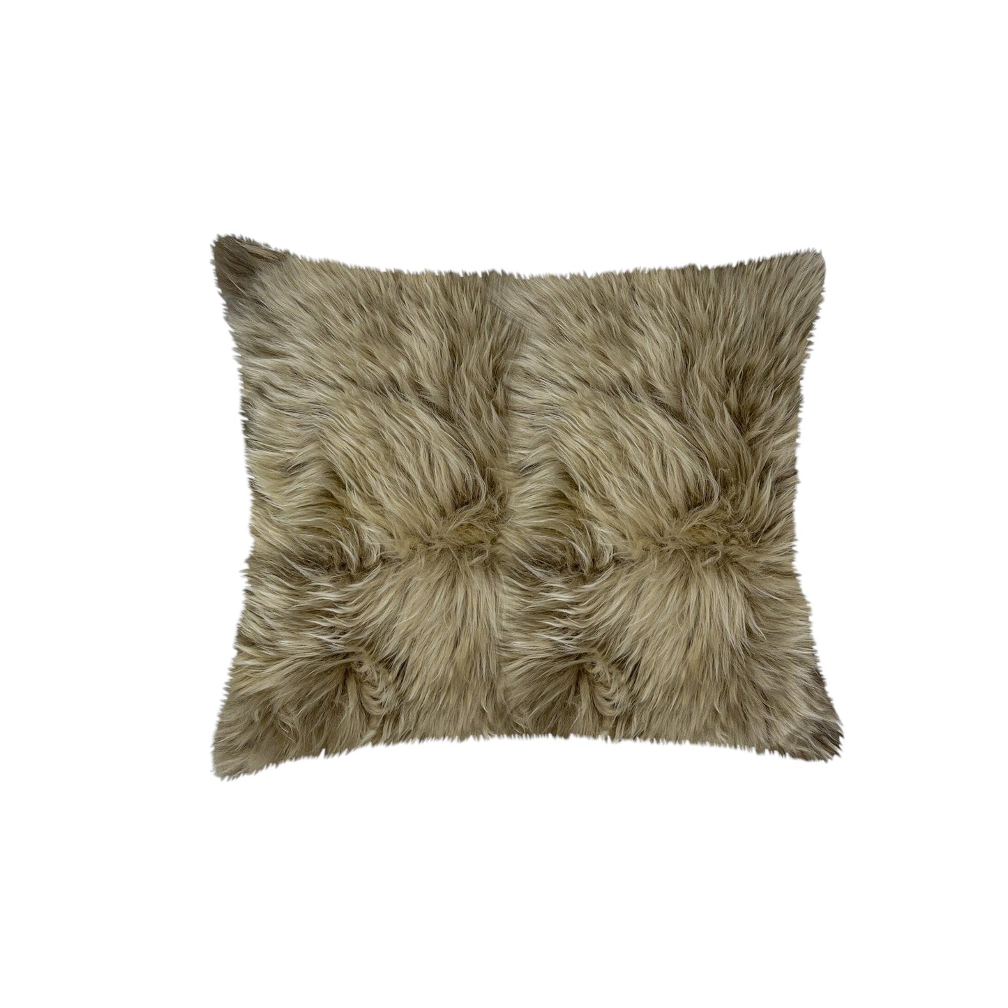 Set of Two Taupe Sheepskin Throw Pillow FurniFindUSA