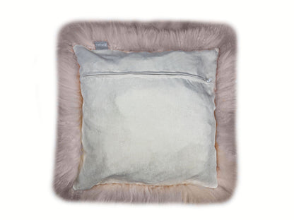 Set Of Two  Blush Natural Sheepskin Square Pillows FurniFindUSA