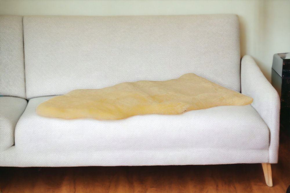 Off White Faux Fur Solid Color Plush Throw HomeRoots