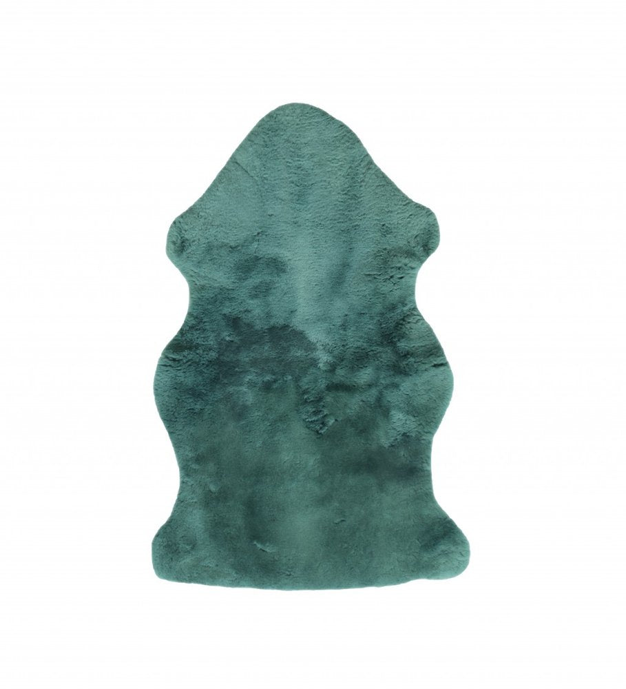 36" X 24" Emerald Faux Fur Plush Throw Blanket HomeRoots