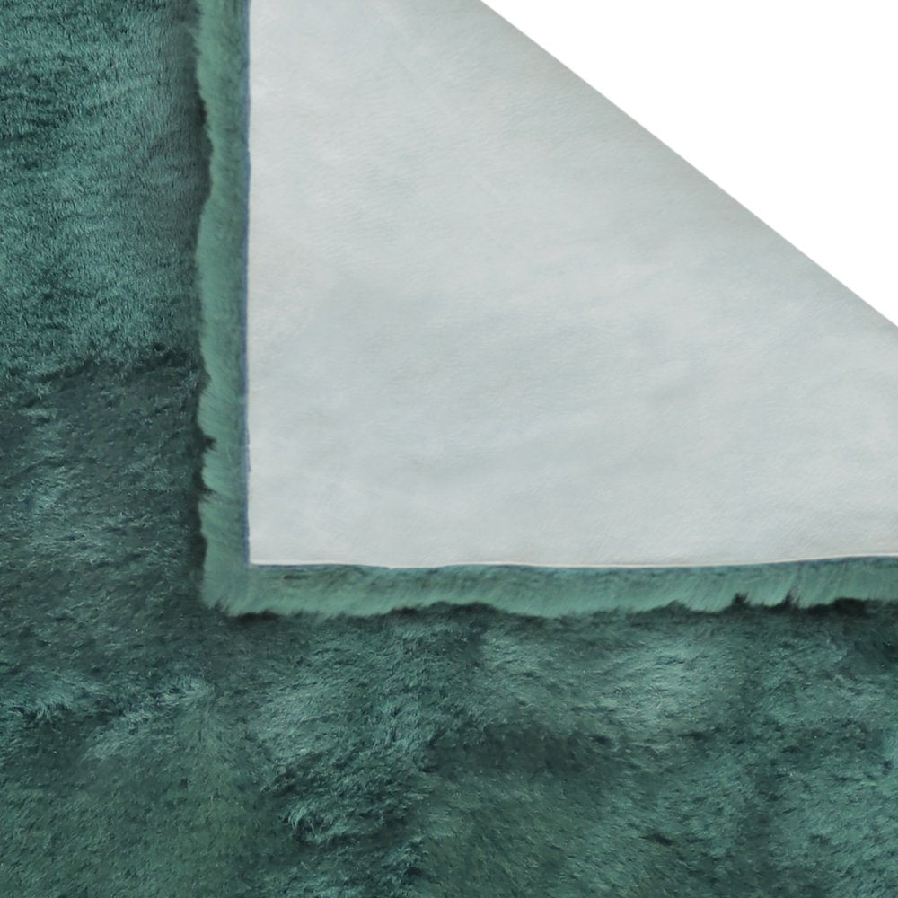 Emerald Faux Fur Solid Color Plush Throw HomeRoots