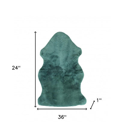 36" X 24" Emerald Faux Fur Plush Throw Blanket HomeRoots