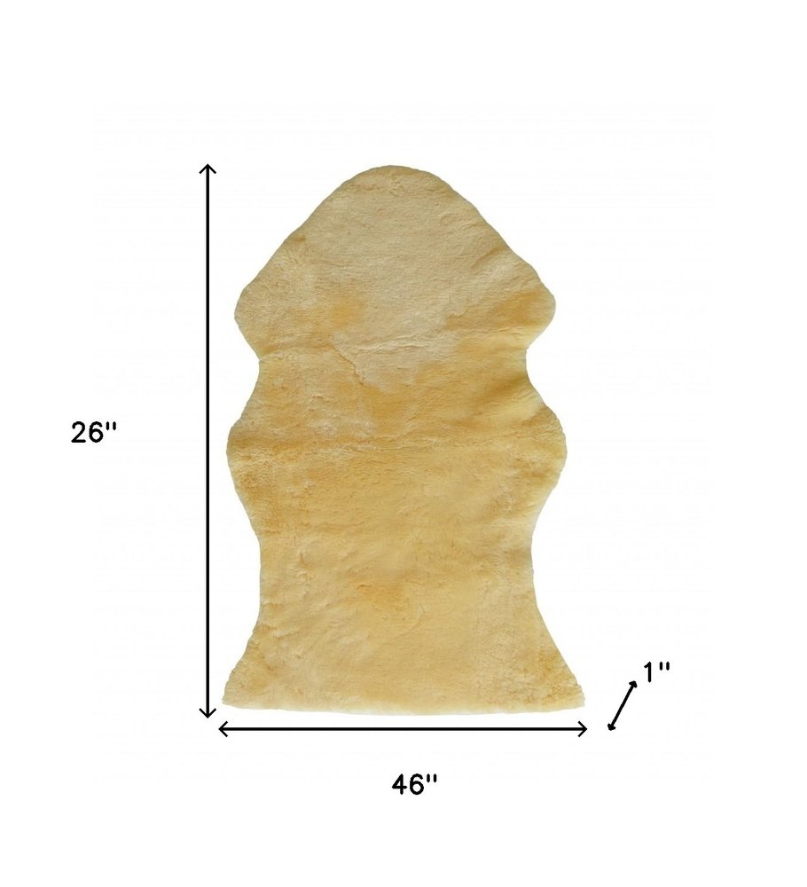 2" X 4" Natural Off White Medical Grade Sheepskin Throw Blanket HomeRoots