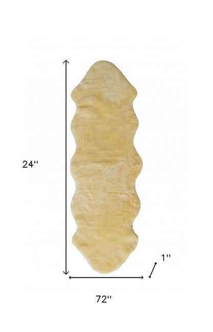 2" X 6" Green Natural Off White Medical Grade Double Sheepskin Throw Blanket HomeRoots