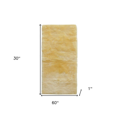 2' X 5' Natural Off White Medical Grade Double Sheepskin Throw Blanket HomeRoots