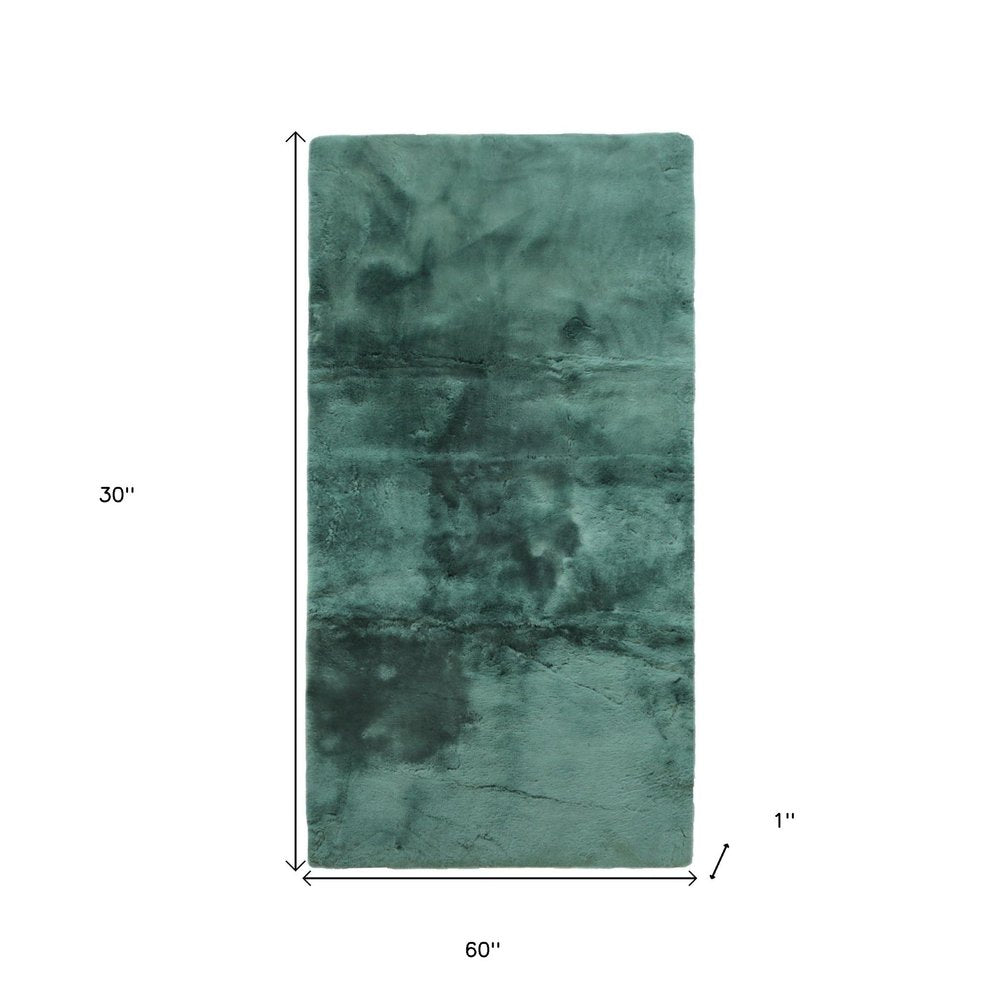 2" X 5" Green Natural Off White Medical Grade Double Sheepskin Throw Blanket HomeRoots