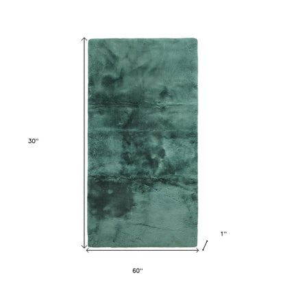 2" X 5" Green Natural Off White Medical Grade Double Sheepskin Throw Blanket HomeRoots