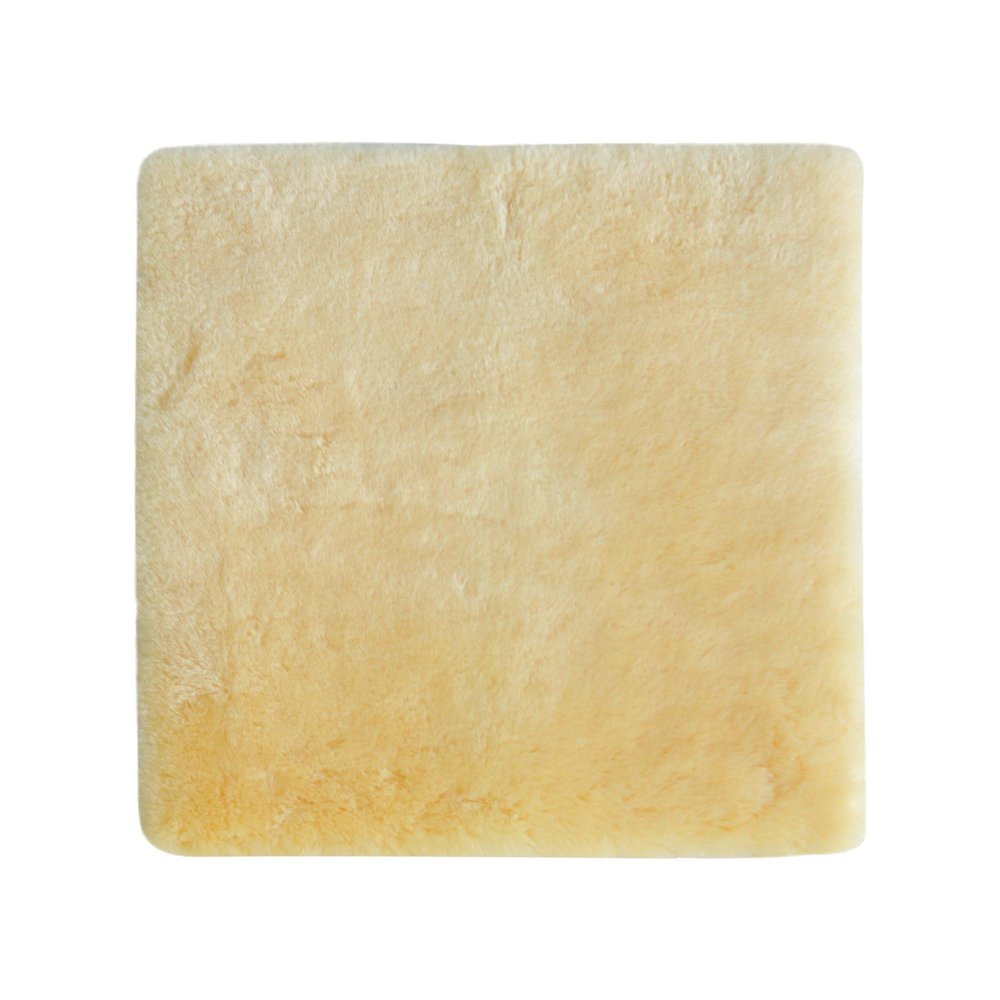 17" Square Natural Off White Medical Grade Sheepskin Chair Pad HomeRoots