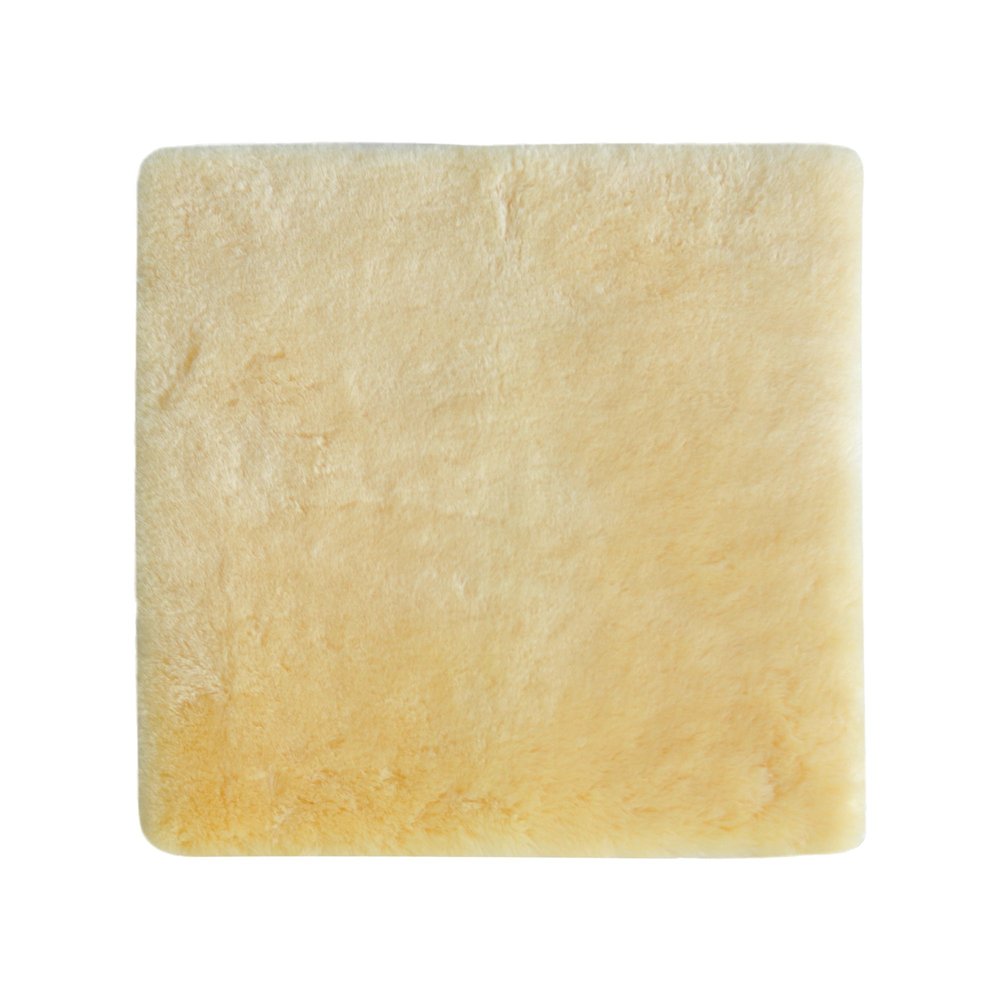 17" Square Natural Off White Medical Grade Sheepskin Chair Pad HomeRoots