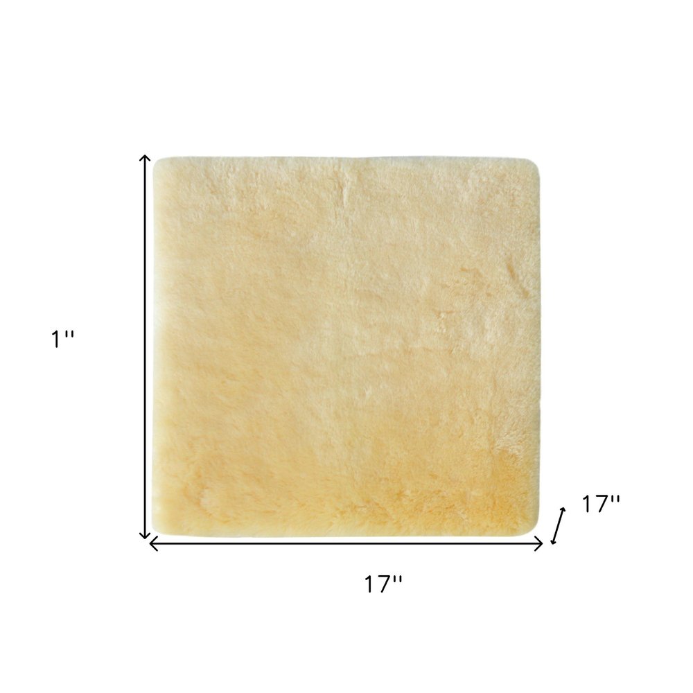 17" Square Natural Off White Medical Grade Sheepskin Chair Pad HomeRoots