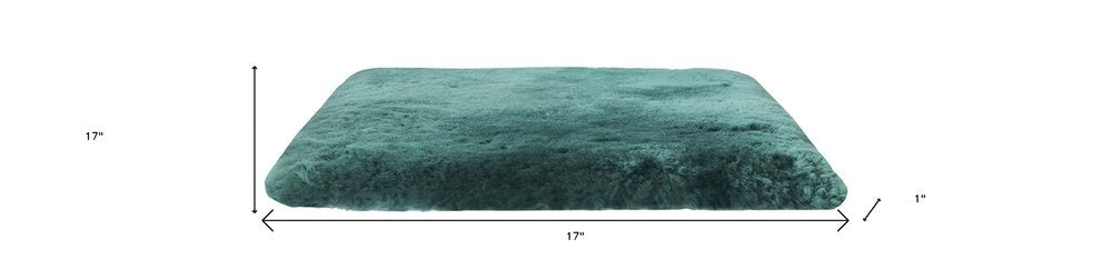 17" Square Natural Green Medical Grade Sheepskin Chair Pad HomeRoots