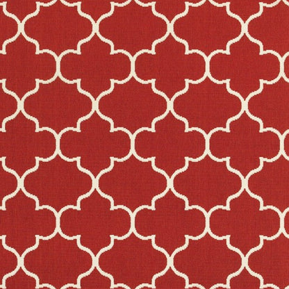 Red and Ivory Indoor Outdoor Area Rug