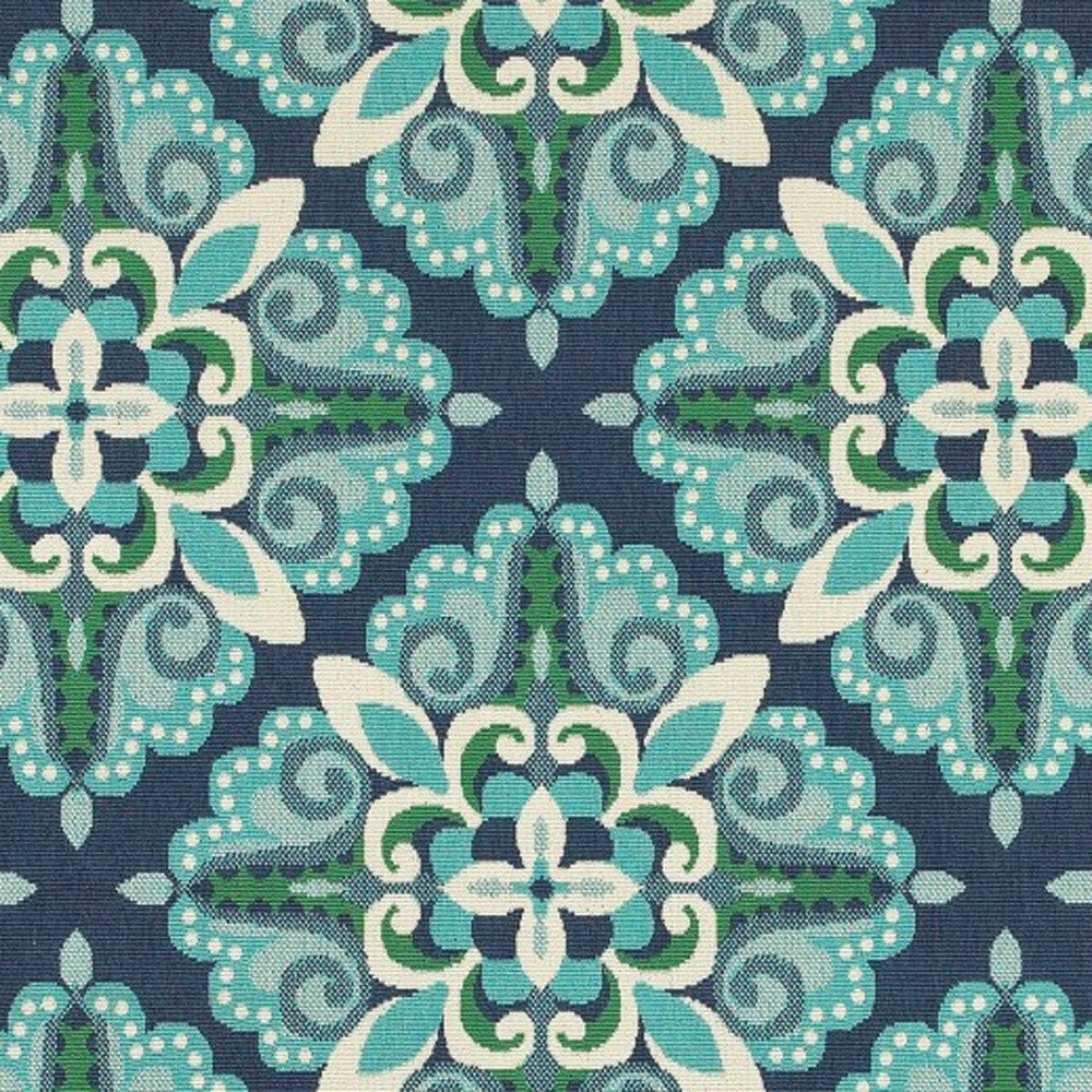 2' X 8' Blue and Green Indoor Outdoor Area Rug