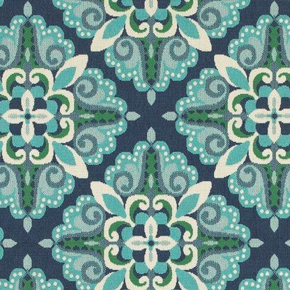 2' X 8' Blue and Green Indoor Outdoor Area Rug