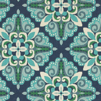 2' X 8' Blue and Green Indoor Outdoor Area Rug