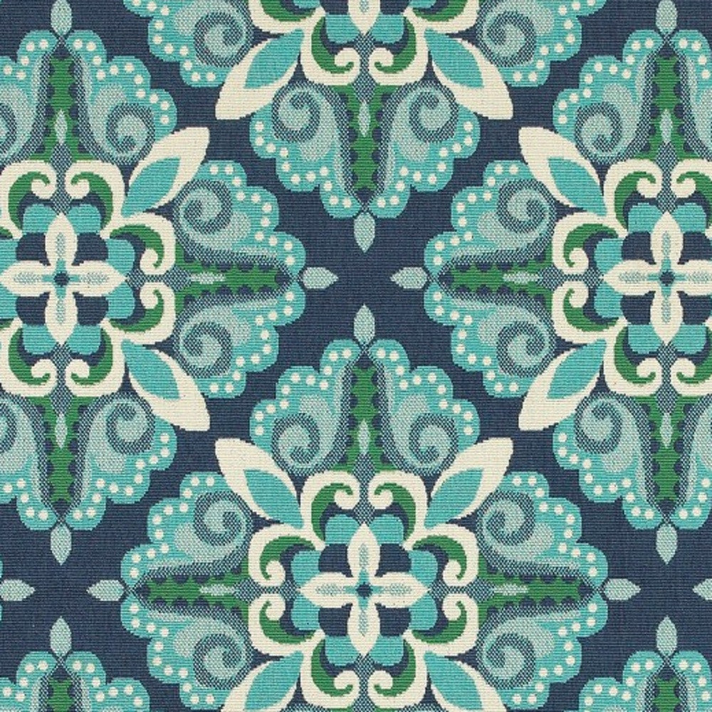 8' X 11' Blue and Green Indoor Outdoor Area Rug