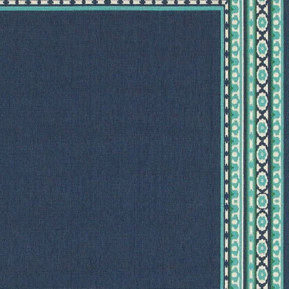 2' X 8' Blue and Green Indoor Outdoor Area Rug