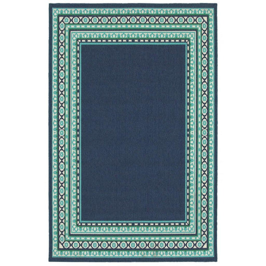 2' X 8' Blue and Green Indoor Outdoor Area Rug - FurniFindUSA