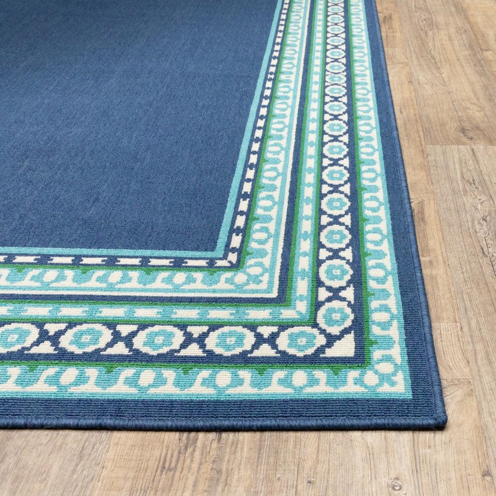 2' X 8' Blue and Green Indoor Outdoor Area Rug - FurniFindUSA