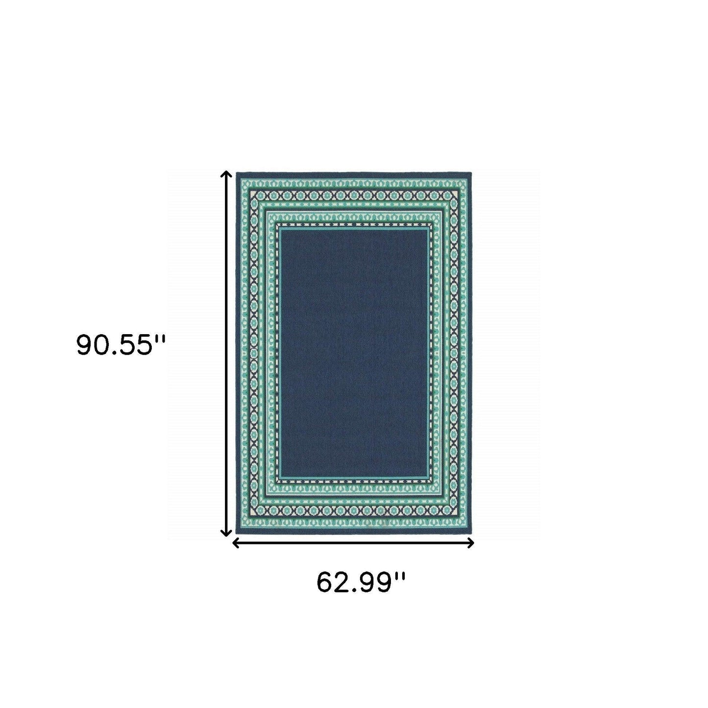 2' X 8' Blue and Green Indoor Outdoor Area Rug - FurniFindUSA