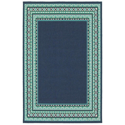 2' X 8' Blue and Green Indoor Outdoor Area Rug - FurniFindUSA