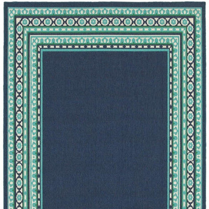 2' X 8' Blue and Green Indoor Outdoor Area Rug - FurniFindUSA