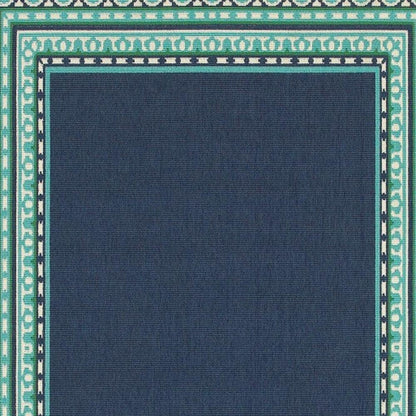 2' X 8' Blue and Green Indoor Outdoor Area Rug - FurniFindUSA