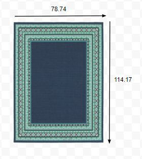 2' X 8' Blue and Green Indoor Outdoor Area Rug