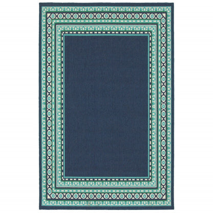 2' X 8' Blue and Green Indoor Outdoor Area Rug