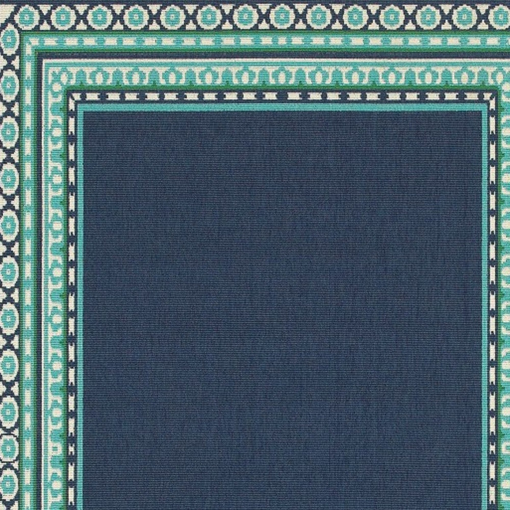 2' X 8' Blue and Green Indoor Outdoor Area Rug