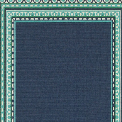 2' X 8' Blue and Green Indoor Outdoor Area Rug